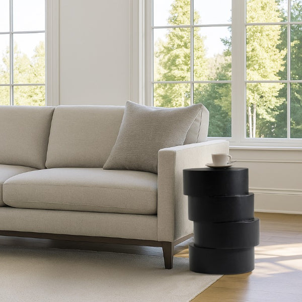 VIG Furniture Grove Modern Black End Table With Sculptural Free-Form Silhouette, Matte Finish, Durable Engineered Materials (13.5X13.5X20.75") VGBR-SBA-9644-BLK