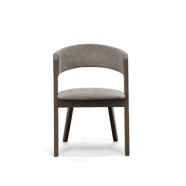 VIG Furniture Grover Woven Grey Upholstered Dining Chairs Set Of 2 With X-Frame Night Wenge Legs, Cantilevered Comfort VGMA-MI-722