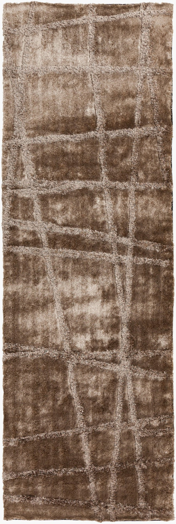 Surya Graph Grp-2001 Modern Handmade 2'6" X 8' Rug – Durable Polyester, Charming Design, Medium Pile Beige Polyester Grp2003-268
