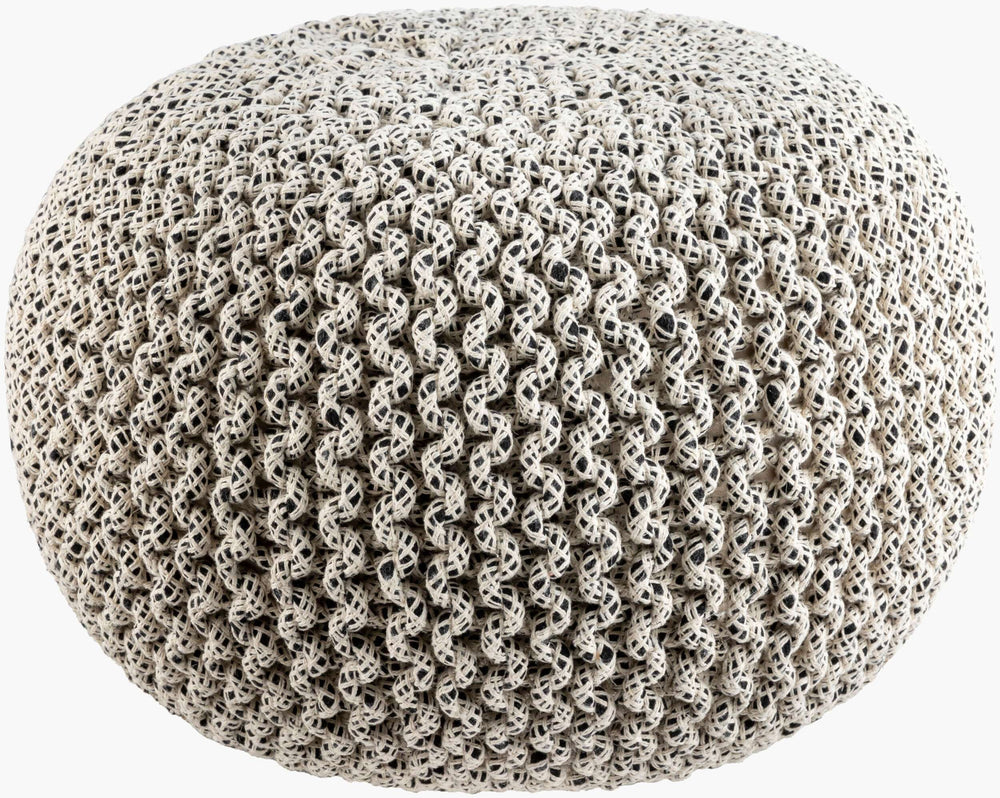 Surya Gravity Rustic Farmhouse Pouf - 14"H X 20"W Durable Jute, Cozy Seating & Earthy Decor Accent Ivory Jute,Jute,Polybeads,Polybeads Grpf001-142020