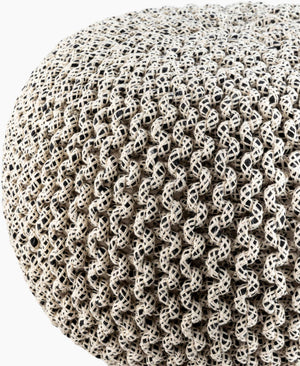 Surya Gravity Rustic Farmhouse Pouf - 14"H X 20"W Durable Jute, Cozy Seating & Earthy Decor Accent Ivory Jute,Jute,Polybeads,Polybeads Grpf001-142020