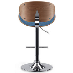 English Elm Marana - Stylish Adjustable Swivel Bar Stool In Blue Linen For Modern Homes & Entertaining Spaces B136P158924