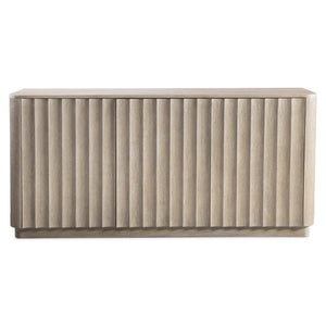 Bernhardt Bernhardt Loggia Buffet With Fluted Doors, Wire-Brushed Oak Aria Finish, Rounded Top & Ample Storage 345132