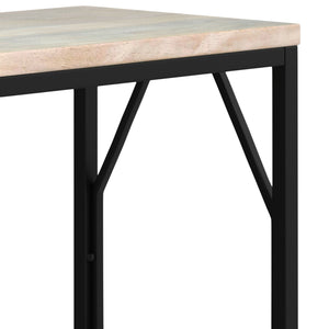 English Elm Selma Mango Wood Accent Table with Gold Metal Frame, Handcrafted Diamond-Base End Table 23.5" H White B136P158990