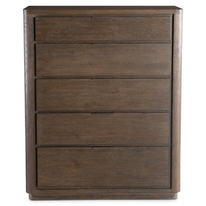 Bernhardt Bernhardt Outline Tall Drawer Chest Reimagined: 5-Drawer Wire-Brushed Oak With Soft-Close Slides, Cassel Finish, Textured Atra Pulls 360146