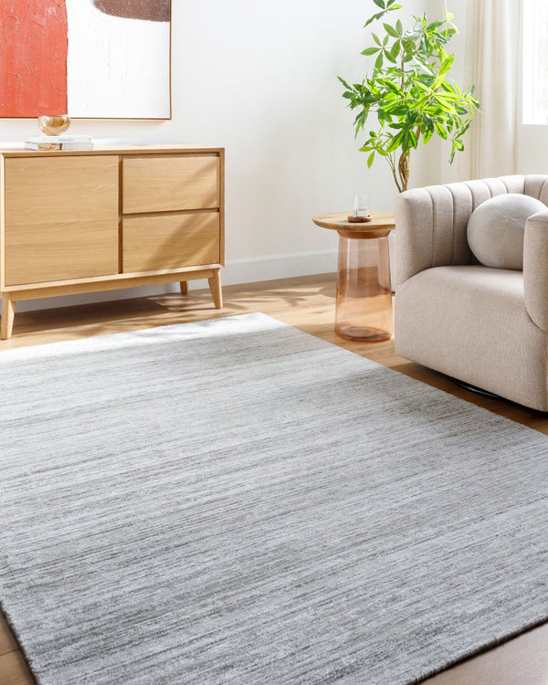 Surya Grandeur Handcrafted 2' X 3' Viscose Rug - Luxurious Medium Pile For Elegant Living Spaces Silver Viscose Gru2301-23