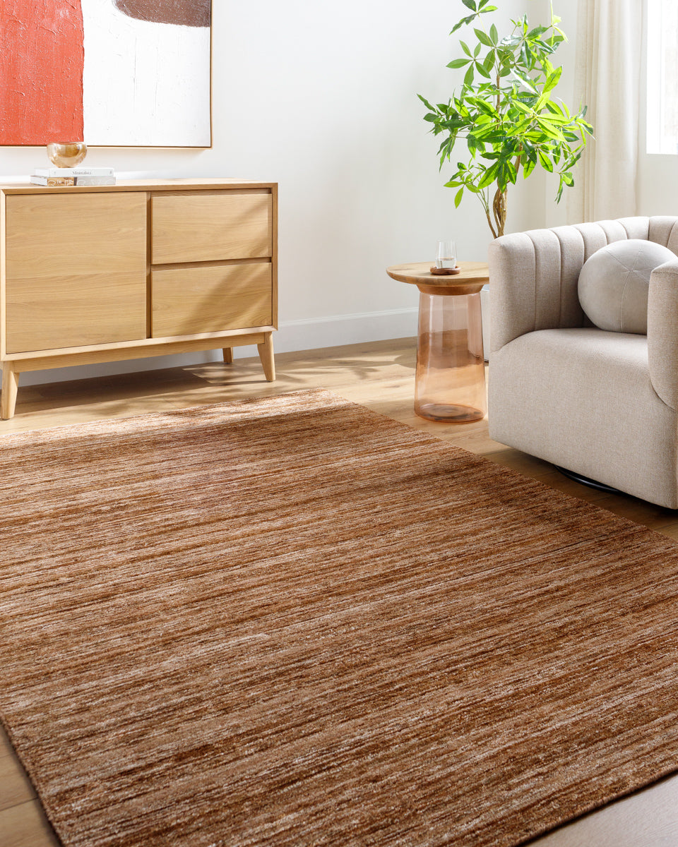 Grandeur GRU-2305 9' x 12' Handmade Rug GRU2305-912  Brick, Camel, Dark Brown Surya