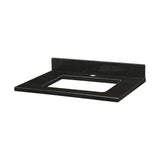 Stone Top - 25-inch for Rectangular Undermount Sink - Black Granite with Single Faucet Hole GRUT25RBK-1 N/A