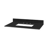 Stone Top - 37-inch for Rectangular Undermount Sink - Black Granite GRUT37RBK N/A