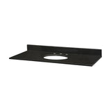 Stone Top - 49-inch for Oval Undermount Sink - Black Granite GRUT490BK N/A