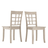 Homelegance By Top-Line Lorren Window Back Wood Dining Chairs (Set of 2) White Rubberwood