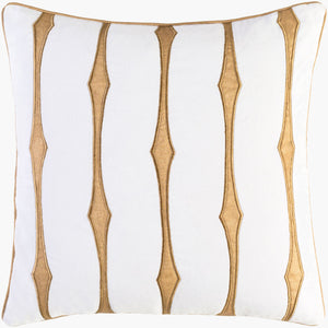 Surya Graphic Stripe Accent Pillow - 22"X22" Soft Cotton Decor For Living Room, Bedroom & Office Style Mustard Cotton,Cotton Gs002-2222