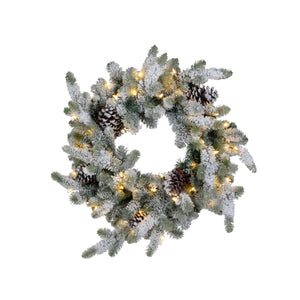 Blue Spruce Wreath with LED Lights, Large with Snow XPW40536 Park Hill