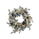 Blue Spruce Wreath with LED Lights, Large with Snow XPW40536 Park Hill