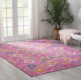 Nourison Passion PSN01 Machine Made Power-loomed Borderless Design Indoor Only Bohemian Transitional Rug Fuchsia, Pink 100% Polypropylene 99446013453