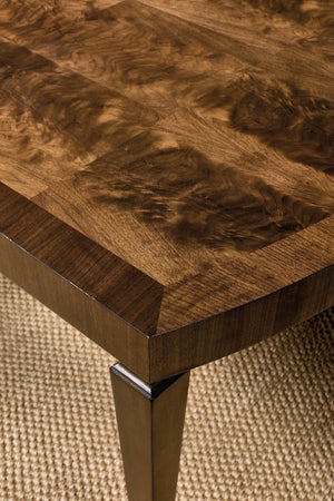 Hooker Furniture Archives Rectangular Dining Table In Classic Walnut Veneer With Two 20" Leaves, Tapered Legs & Support 6123-75200-89