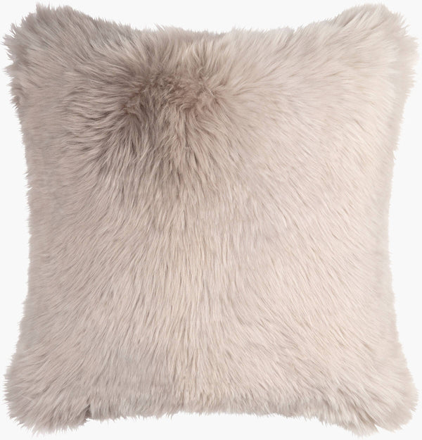 Surya Gisborne 20"L X 20"W Rustic Sheepskin Accent Pillow – Cozy Lodge Charm For Inviting Home Decor Gray Sheepskin,Cotton Gsb001-2020p