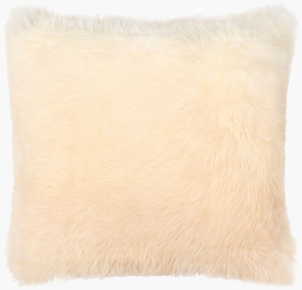 Surya Gisborne 20"L X 20"W Rustic Sheepskin Accent Pillow – Cozy Lodge Charm For Inviting Home Decor Camel Sheepskin,Cotton Gsb002-2020d