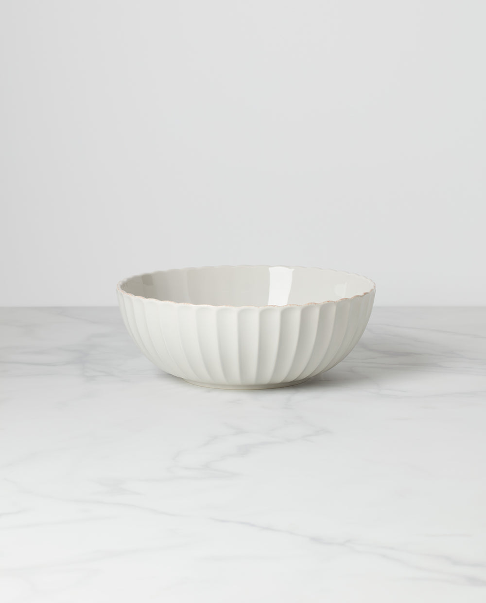 Lenox French Perle Scallop Serving Bowl White, WHITE STONEWARE 893478