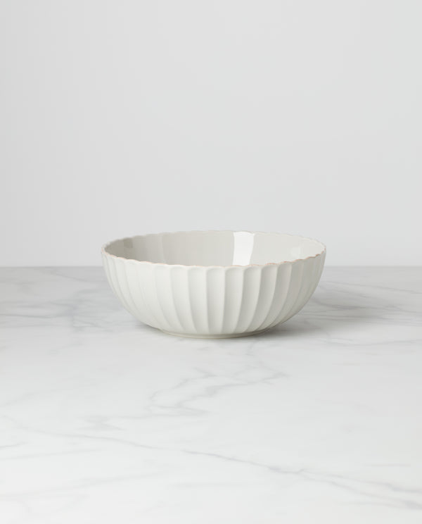 Lenox French Perle Scallop Serving Bowl White, WHITE STONEWARE 893478