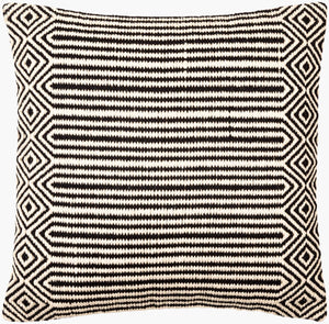 Surya Global Stripe Accent Pillow - 18" Bohemian Cotton Decorative Cushion For Eclectic Home Decor Ivory Cotton,Cotton Gse001-2020p