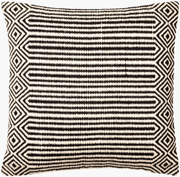 Surya Global Stripe Accent Pillow - 18" Bohemian Cotton Decorative Cushion For Eclectic Home Decor Ivory Cotton,Cotton Gse001-2020p