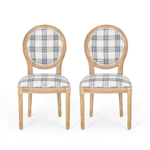 English Elm Christopher Knight Home® - Kd Upholstered Dining Chairs - Elegant French Country Design With Round Backrest & Fluted Legs 60352.00DBLUPLD
