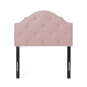 English Elm Christopher Knight Home® - Tufted Blush Upholstered Headboard Twin with Nailhead Trim, Adjustable Height, Button Diamond Stitch Elegance 66873.00LBLSH
