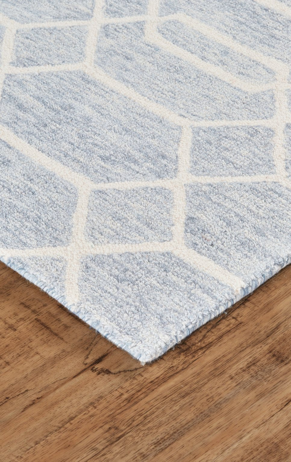 Feizy Rugs Belfort Hand-tufted Wool Rug - Timeless Transitional Designs With Elegant Trellis & Geometric Motifs Blue,Ivory Wool 8698777fblugryf00