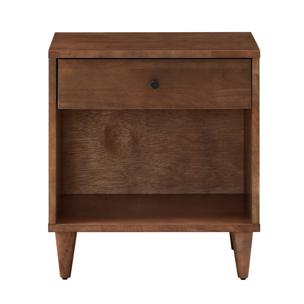 Homelegance By Top-Line Drake 1-Drawer Wood Nightstand Brown Rubberwood