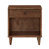 Homelegance By Top-Line Drake 1-Drawer Wood Nightstand Brown Rubberwood