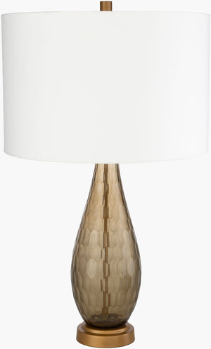 Surya Glasshouse 28" Modern Accent Table Lamp - Stylish Design In Metal, Glass & Cotton For Elegant Decor Body, Gray Glass,Iron,Iron,Cotton,Aluminum Gsh-004