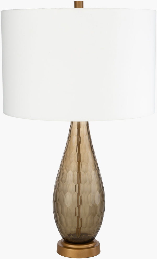 Surya Glasshouse 28" Modern Accent Table Lamp - Stylish Design In Metal, Glass & Cotton For Elegant Decor Body, Gray Glass,Iron,Iron,Cotton,Aluminum Gsh-004