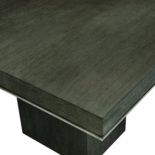 Bernhardt Bernhardt Linea Dining Table Cerused Charcoal Oak Veneer W/ Cast-Aluminum Trim & 20" Leaf Extension K1097