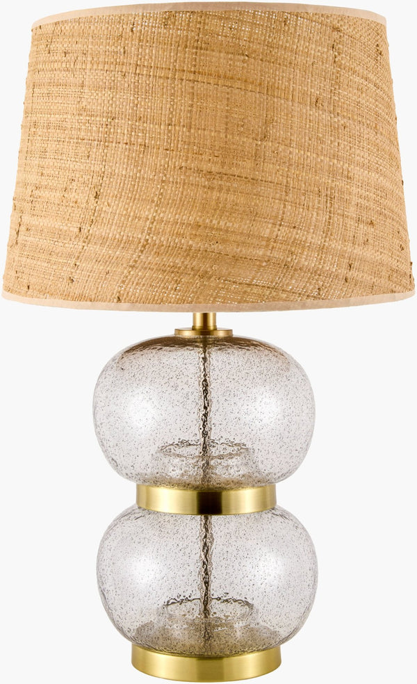 Livabliss Gossi Arts and Crafts Table Lamp with Hand-painted Glass Body and Warm Linen Shade GSI-002