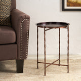 Christopher Knight Home® - Noble House - Beaufait Vintage Style Handcrafted Iron Tray Top Side Table