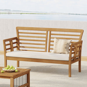English Elm Caydon Outdoor Loveseat Solid Acacia Hardwood Open Slat Frame Patio Bench Seating 56818.00WTC