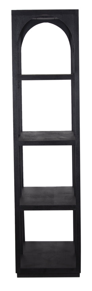 Porter Designs Porter Tarragona Black Solid Mango Wood Bookcase - Elegant Arched Design, Durable & Stylish Storage Black Wood 10-108-01-1812