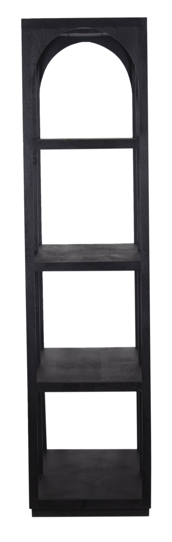Porter Designs Porter Tarragona Black Solid Mango Wood Bookcase - Elegant Arched Design, Durable & Stylish Storage Black Wood 10-108-01-1812