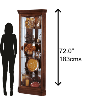 Hekman Furniture 680345 Lynwood Lighted Corner Curio Cabinet - Stunning Display For Collectibles With Elegant Design Windsor Cherry Lynwood Corner Curio Cabinet 680345