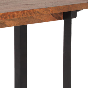 English Elm Outdoor Mango Wood Dining Bench with Iron Frame Handcrafted Industrial Entryway Seat 69422.00