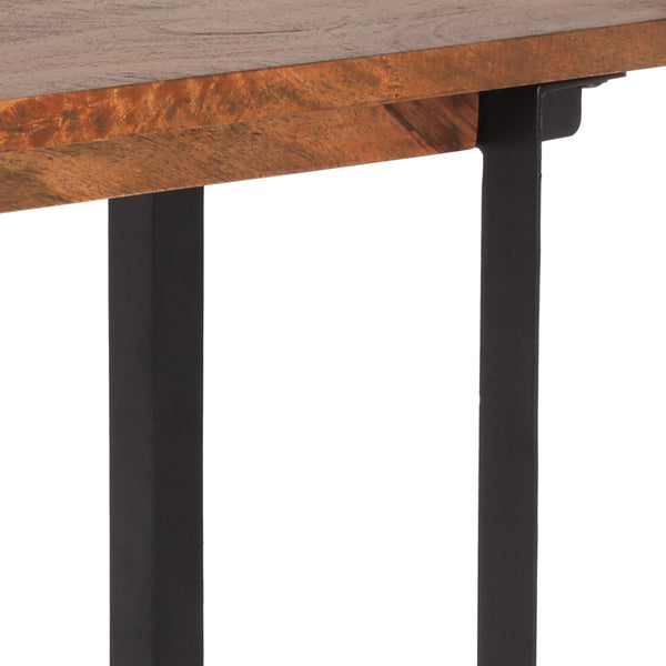 English Elm Outdoor Mango Wood Dining Bench with Iron Frame Handcrafted Industrial Entryway Seat 69422.00
