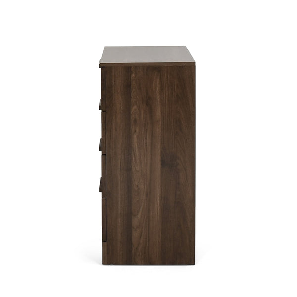 English Elm Christopher Knight Home® - DELANEY Walnut 4-Drawer Dresser with Faux Wood Finish, Compact Storage, Block Pulls, 27.5"W x 34"H 71141.00WALN