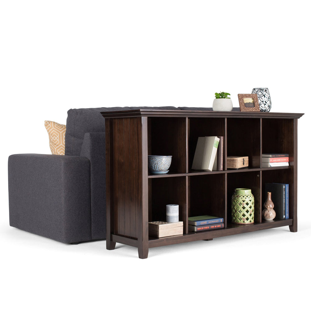 English Elm Acadian 8-Cube Storage Sofa Table - Handcrafted Brunette Brown Console For Stylish Organization B136P159410