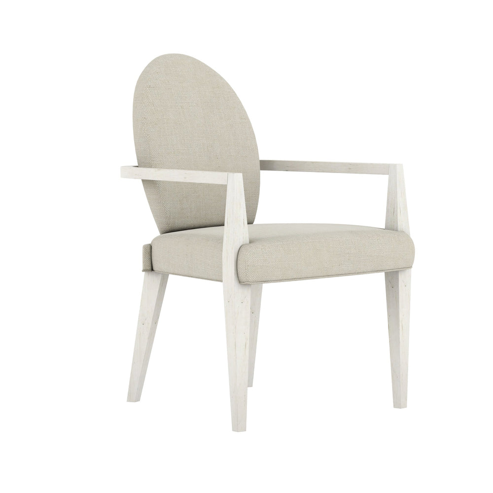 A.R.T. Furniture Ashlar Coastal Modern Arm Chair In Bisque - Upholstered Linen-blend Seat, Elegant Design & Floor Glides - Set Of 2 Beige Parawood Solids,Birch Veneers,Foam,Fabric 333207-2250