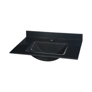 Glass Top - 25-inch with Rectangular Bowl - Black GST250BK N/A