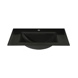 Glass Top - 610mm (24-inch) with Rectangular Bowl - Black GST61MBK N/A