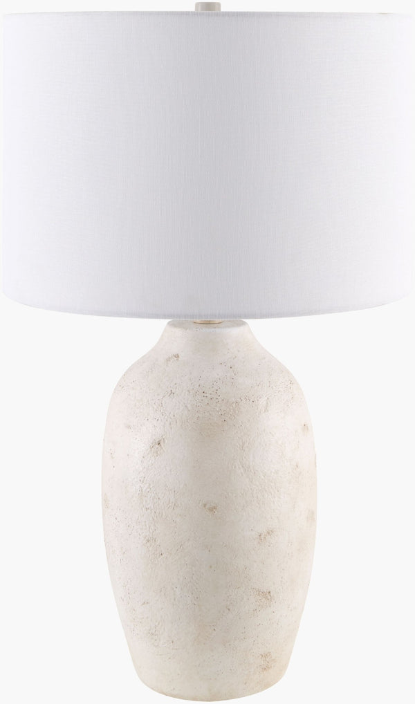 Livabliss Gasius Cement Base Linen Shade Table Lamp for Farmhouse or Industrial Decor GSU-008