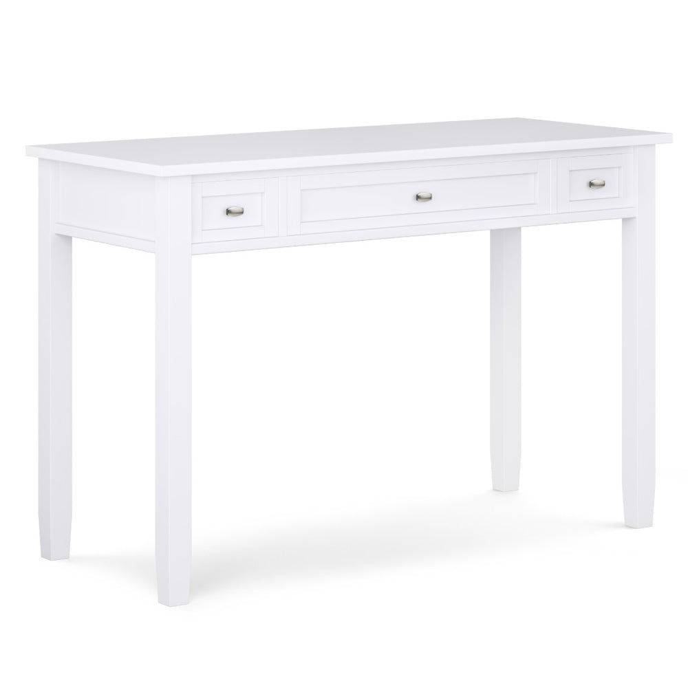 English Elm Warm Shaker Desk In White – Handcrafted Solid Wood With Ample Storage For Home Office & Gaming Use B136P159734-GIGA