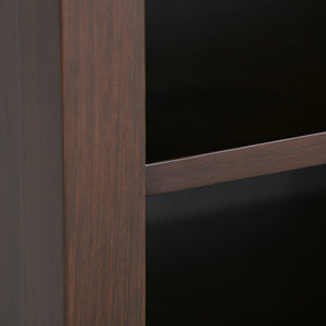 English Elm Artisan Russet Brown Bedside Table - Handcrafted Solid Wood, Drawer & Shelf, Transitional Design B136P159475